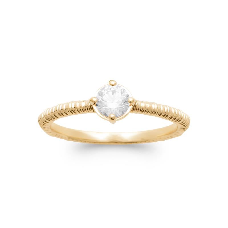 Hypnotique - Solitaire - Gold Plated Ring - Azuline
