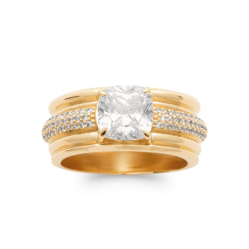 Solitaire - Gold Plated Ring - Azuline