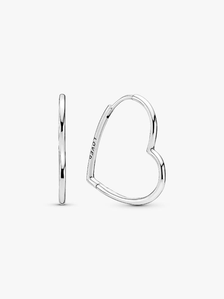 Boucles d'oreilles Pandora - Créoles Cœur Asymétrique | 297822