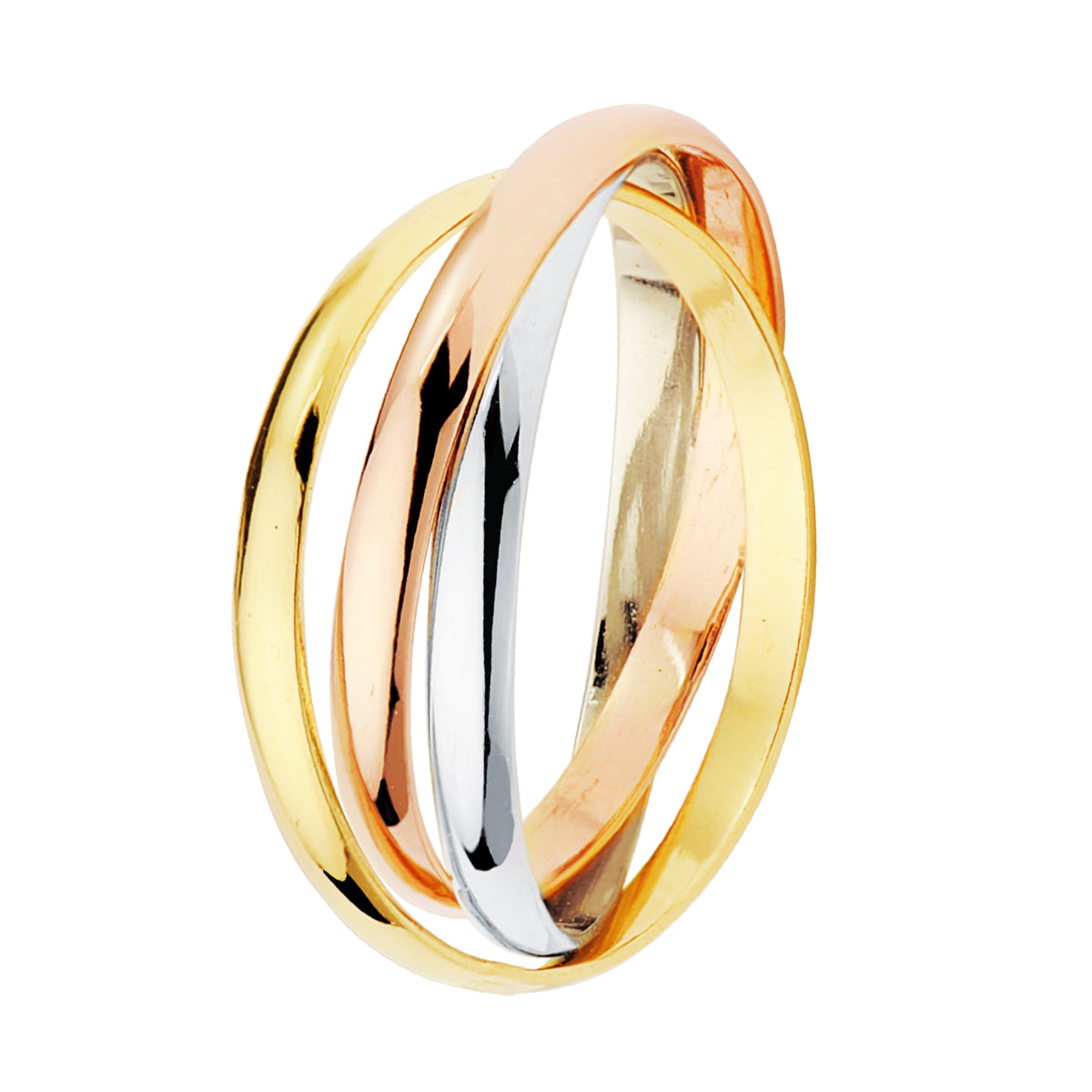 Wedding Alliance Trzy pierścienie Trójkolorowe złoto Półokrągłe Szerokość: 2 mm 18K