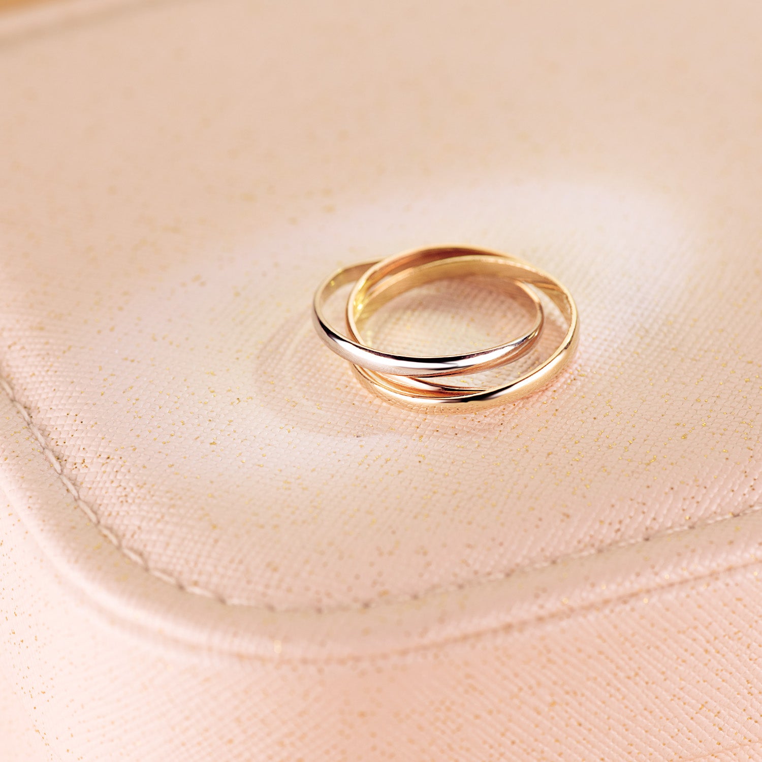 Wedding Alliance Trzy pierścienie Trójkolorowe złoto Półokrągłe Szerokość: 2 mm 18K