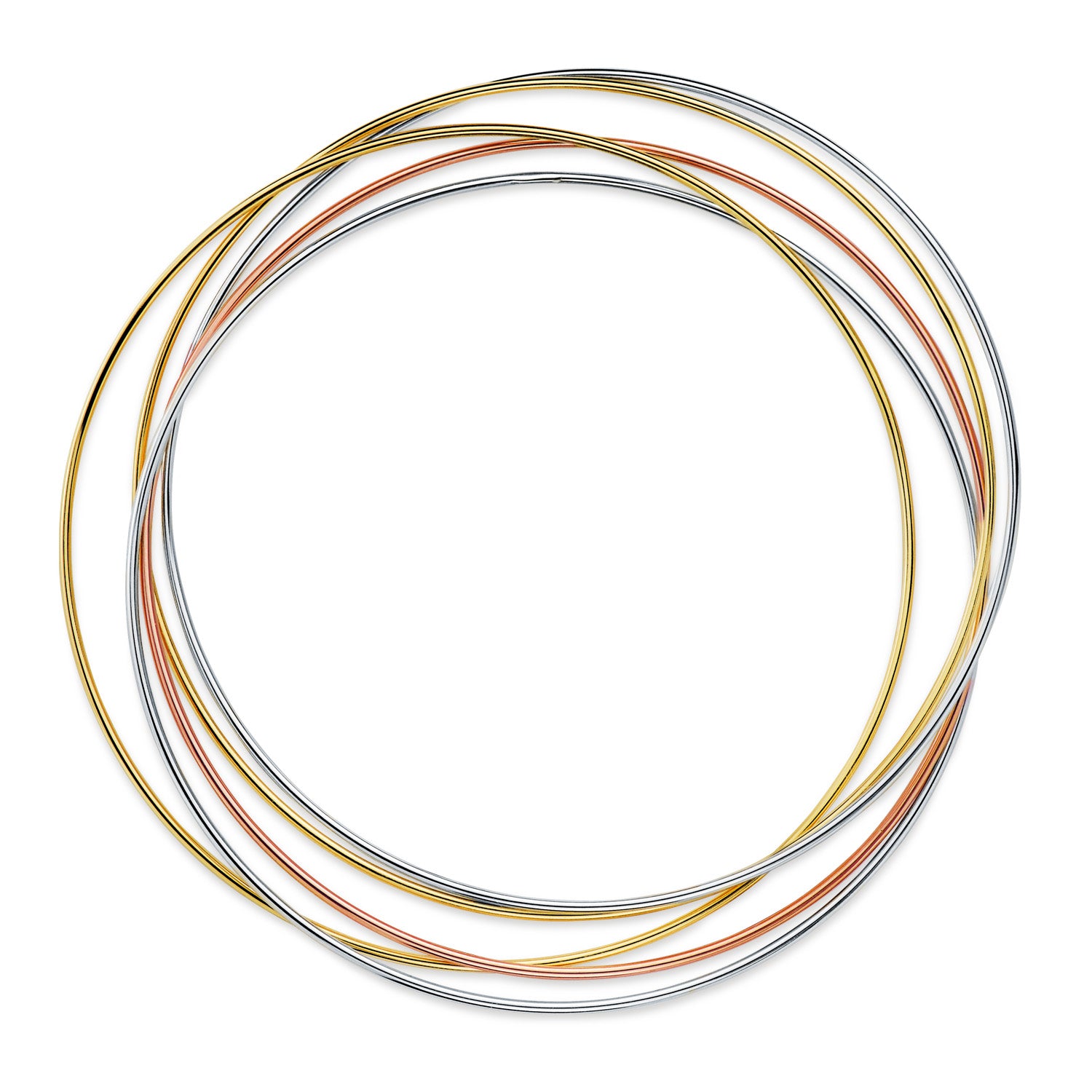 18K trefarget gullarmbånd 5 glatte ringer Diameter: 62MM Bredde: 1 mm