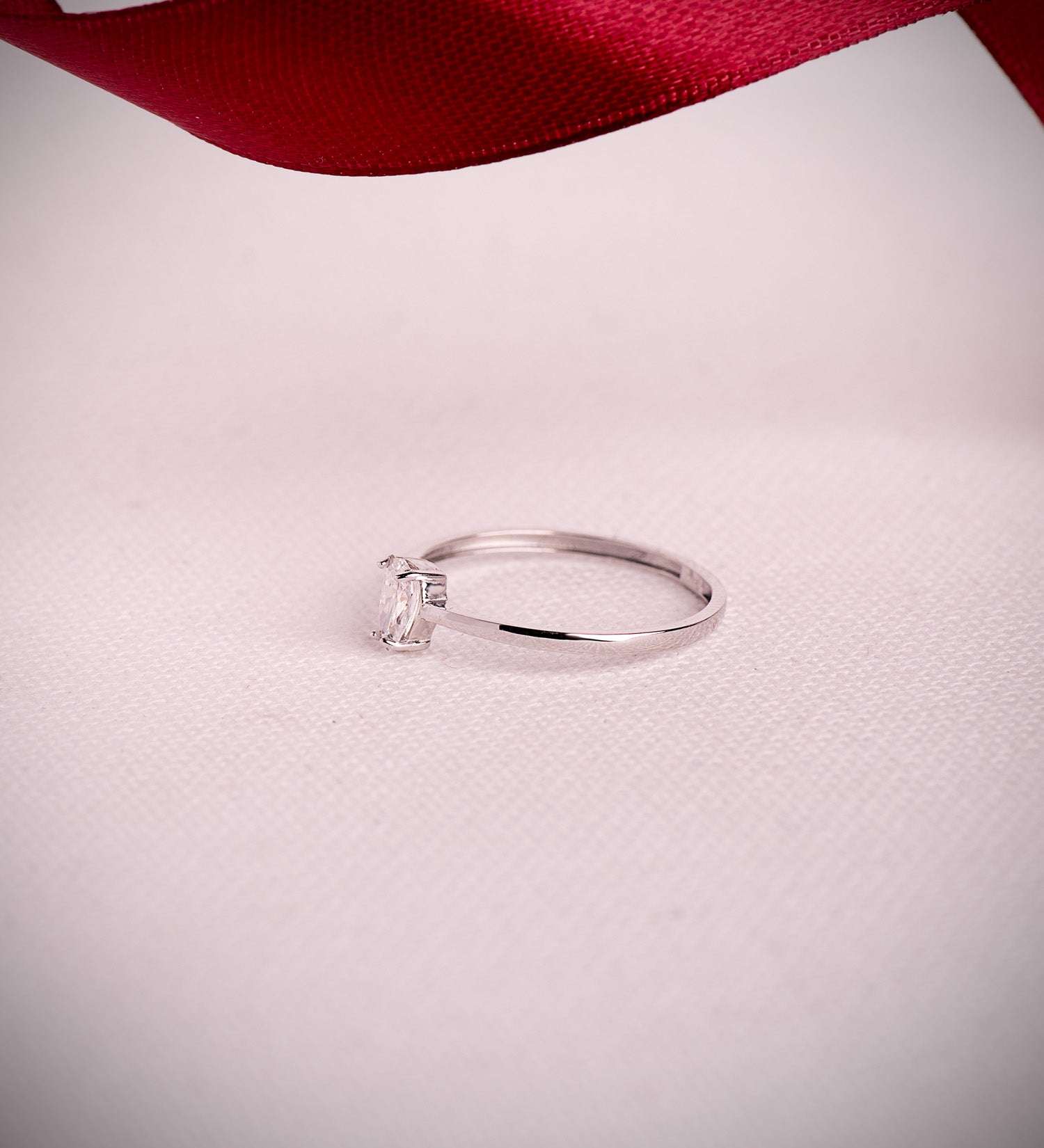18K witgouden lab-peerdiamantenring 0,35 ct Lab-diamant VS2 - G Breedte: 6 mm