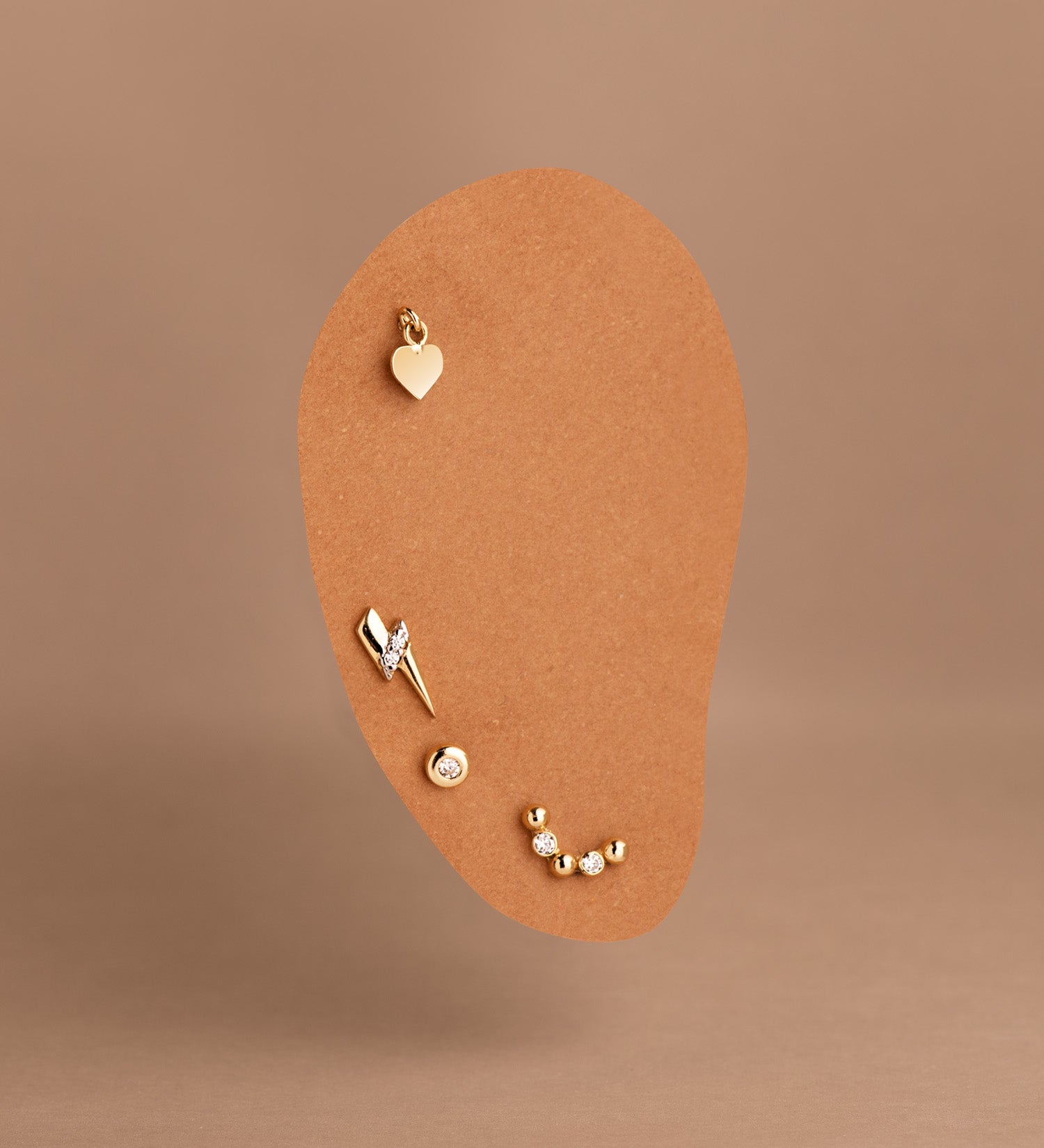 Piercing Doreille en Or Jaune 18K avec Zircon et Perles Barre Épaisse 120 mm Taille : 8 X 4,5 mm Fermoir a Vis