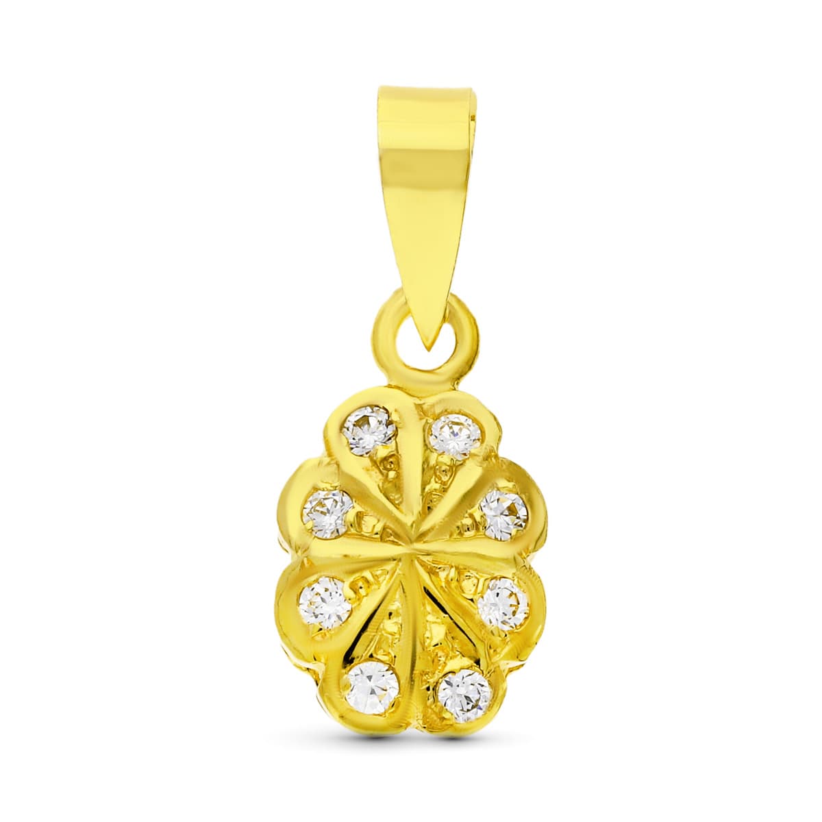 Zirkon Kolye 18K Sarı Altın 13X8 mm
