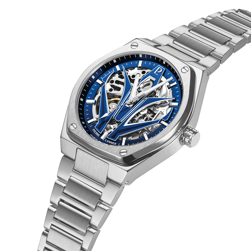 Montre homme Pierre Lannier ARDENT 324D161 – cadran bleu bracelet acier argenté – vue 2
