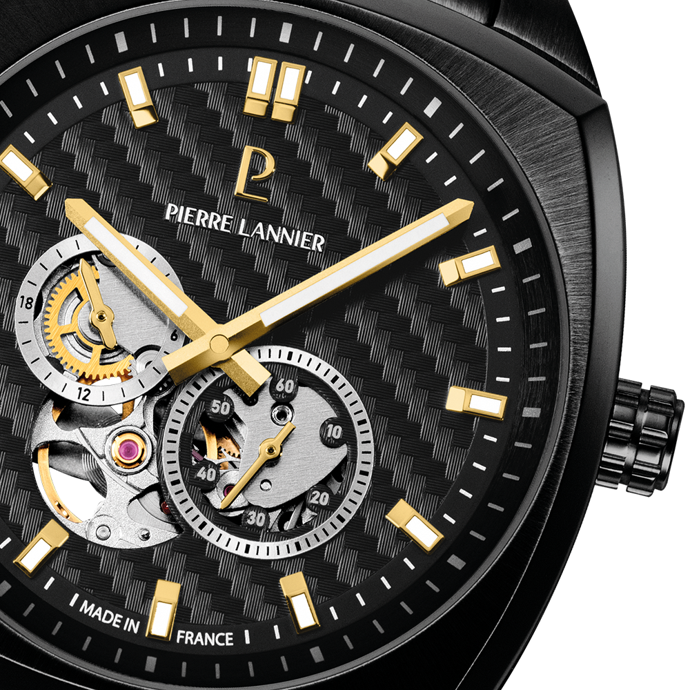 Montre homme Pierre Lannier ARCADIUS 329G439 – cadran noir bracelet acier noir – vue 2
