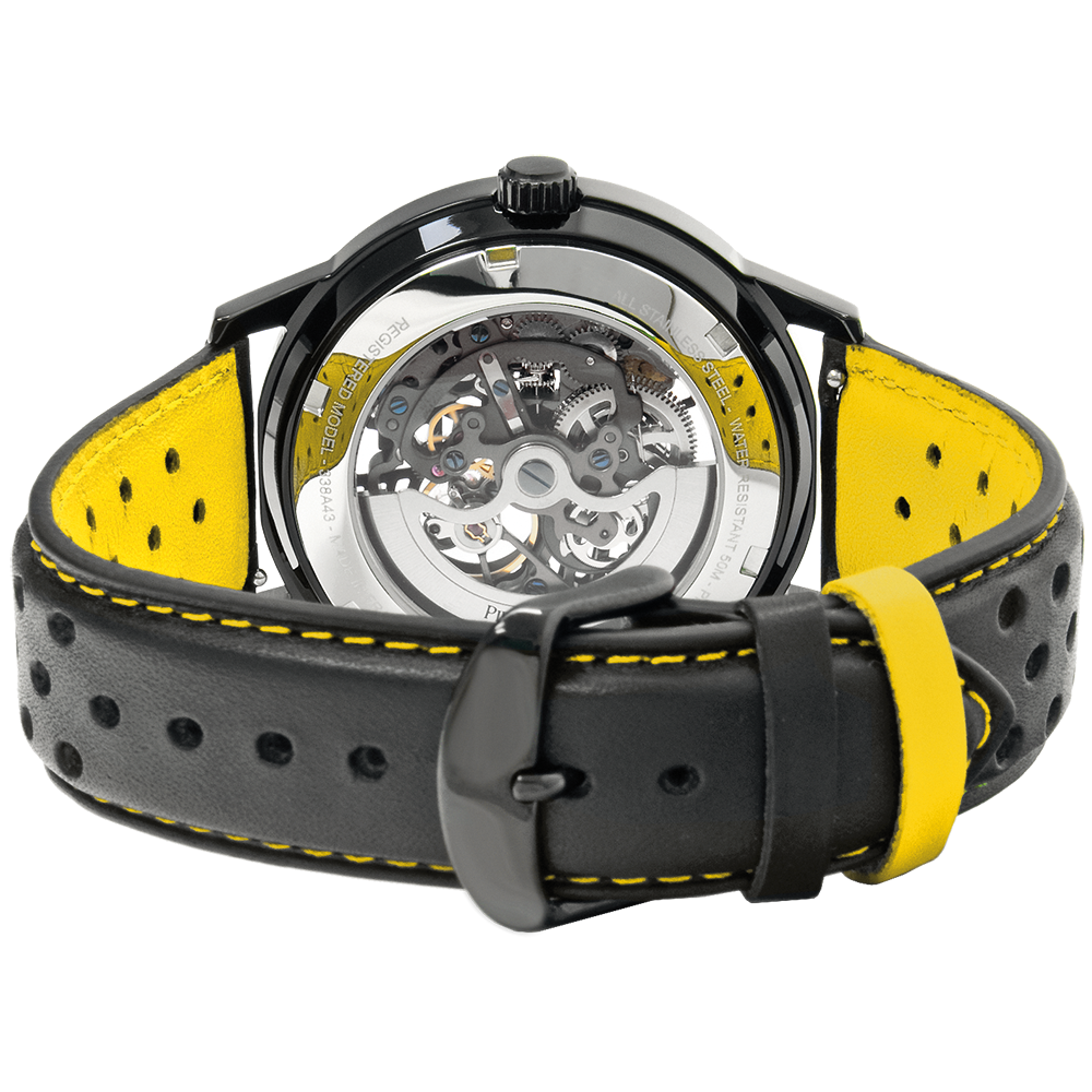 Montre homme Pierre Lannier PADDOCK 338A443 – cadran noir bracelet cuir perforé noir – vue 6