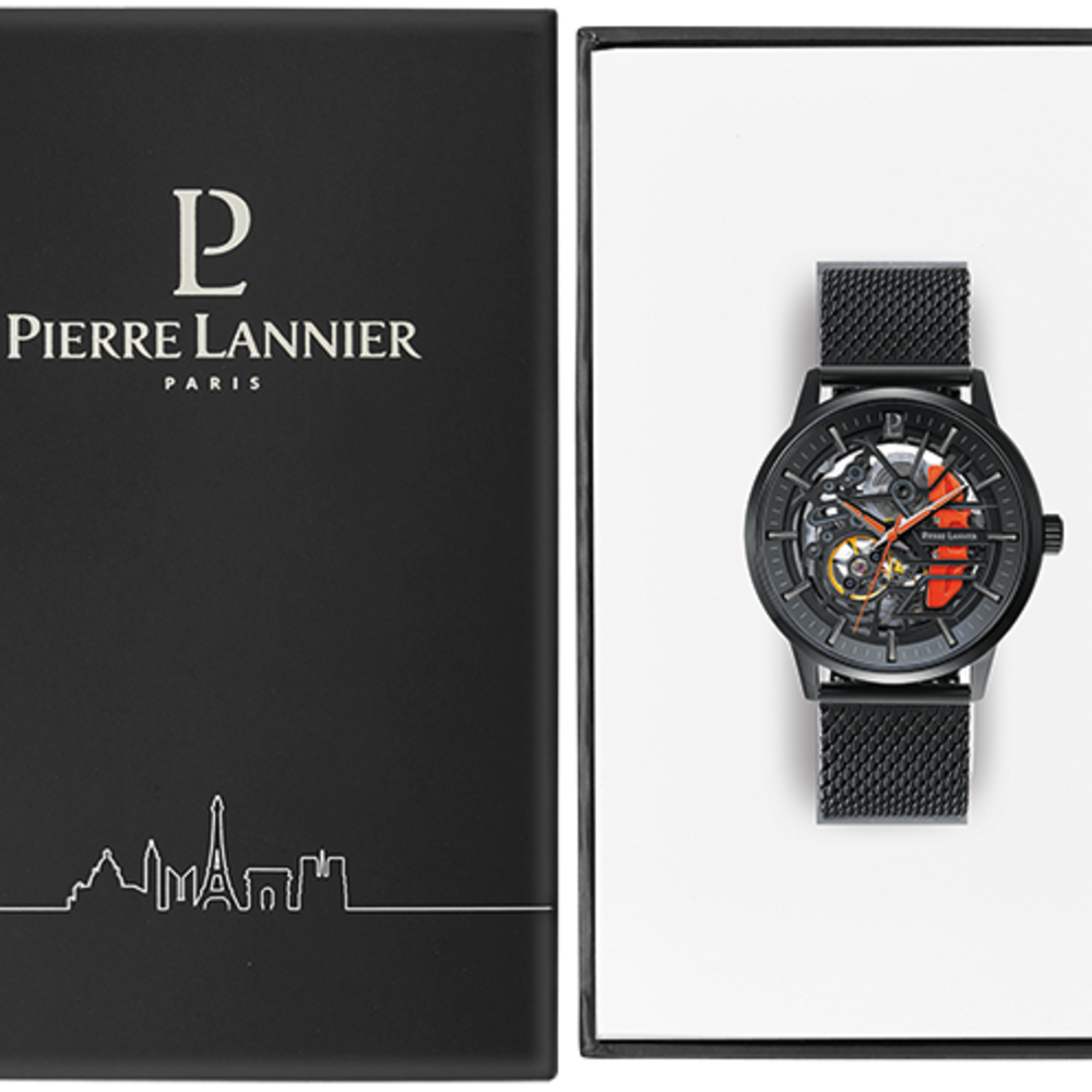Montre homme Pierre Lannier PADDOCK 338A459 – cadran noir bracelet milanais noir – vue 3