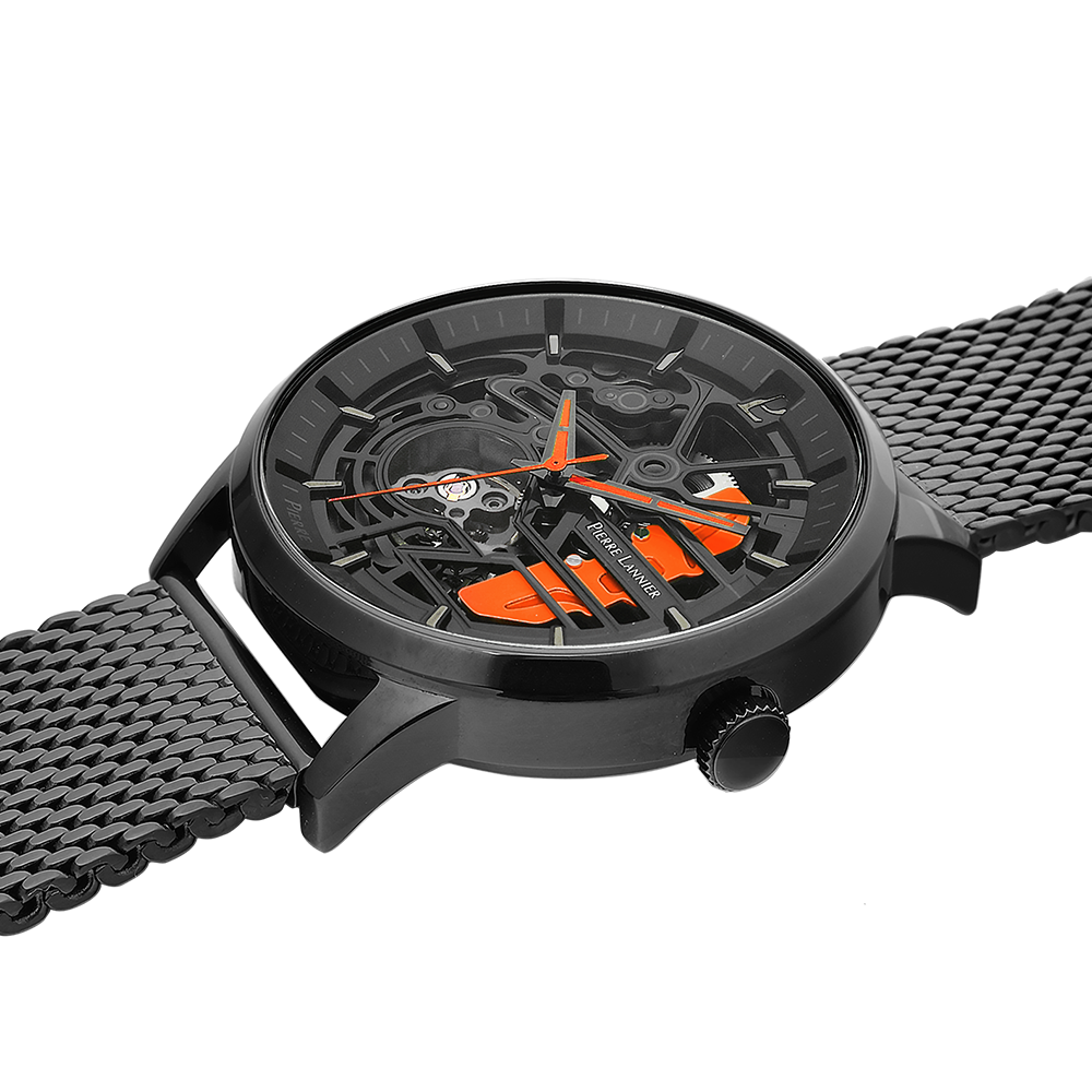 Montre homme Pierre Lannier PADDOCK 338A459 – cadran noir bracelet milanais noir – vue 5