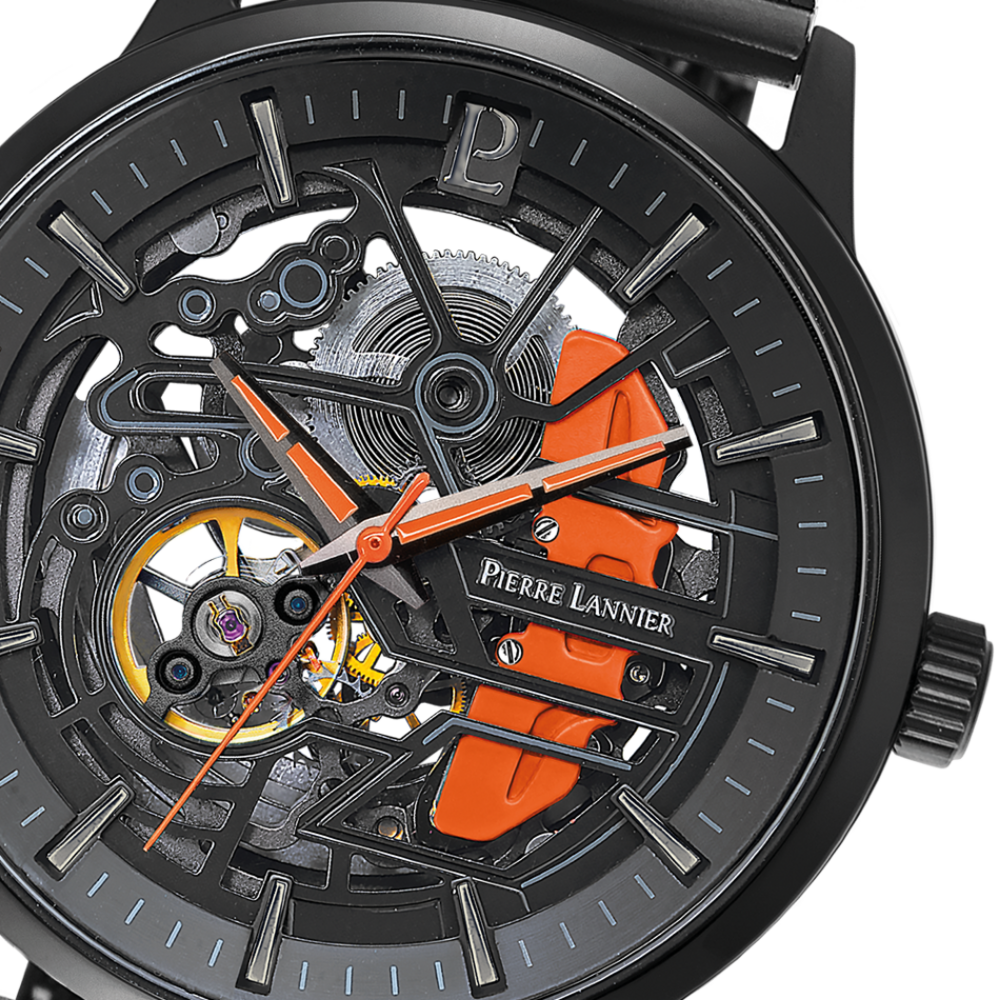 Montre homme Pierre Lannier PADDOCK 338A459 – cadran noir bracelet milanais noir – vue 4