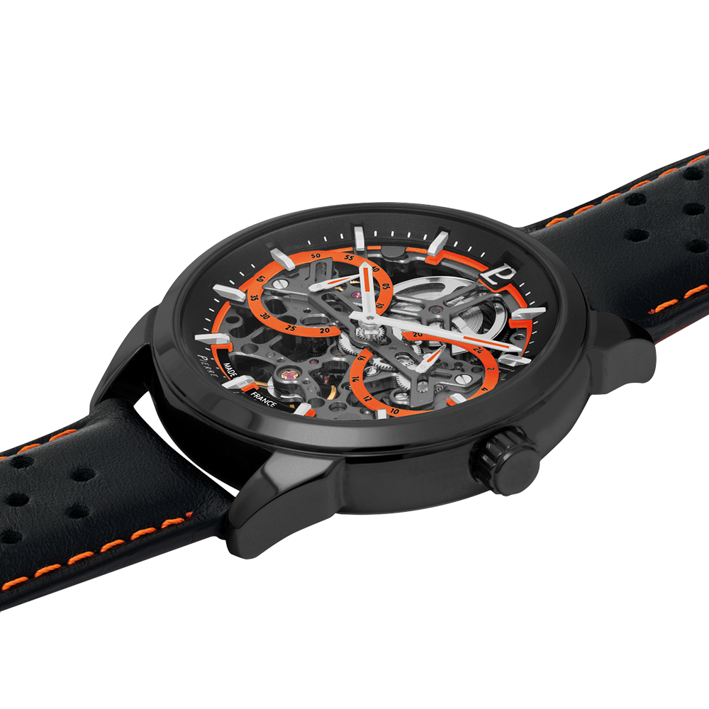 Montre homme Pierre Lannier MONARCK 347A433 – cadran noir bracelet cuir noir – vue 3
