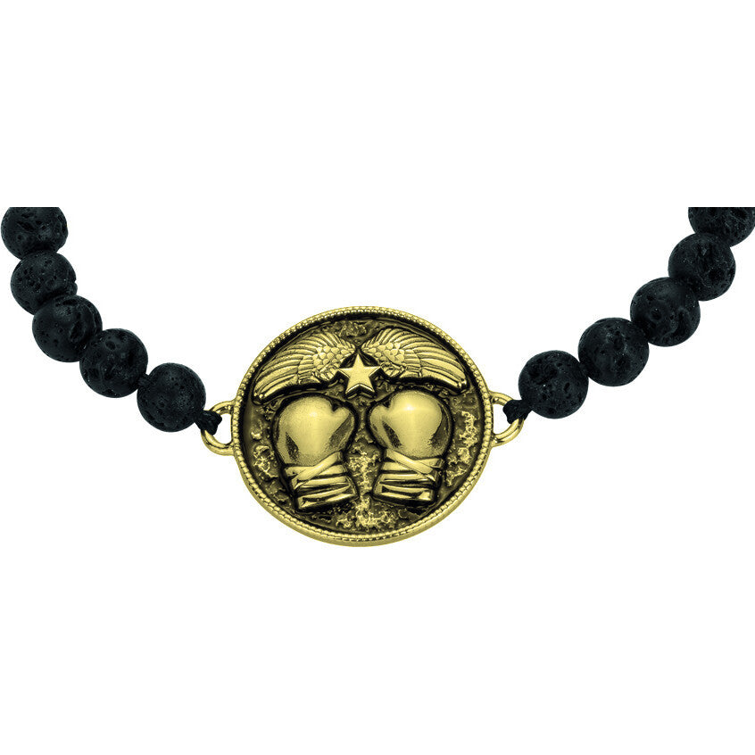 PHEBUS Bracciale da Boxe da Uomo in Acciaio 316L Oro 35-1219