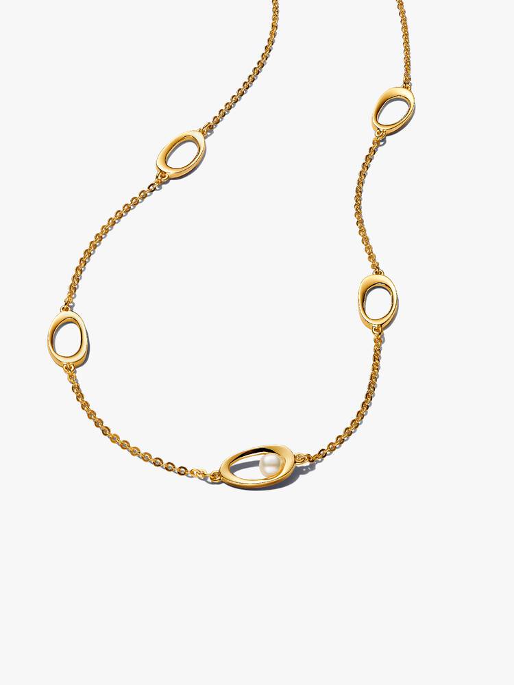 Collana Pandora - Forma ovale organica e perla coltivata d'acqua dolce trattata | 363883C01