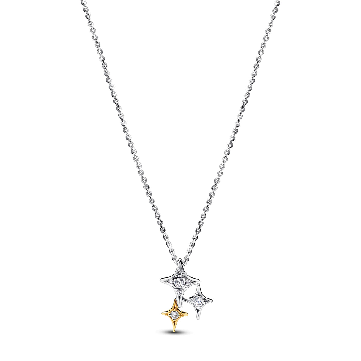 Collier avec Pendentif Trio d’Étoiles Bicolore