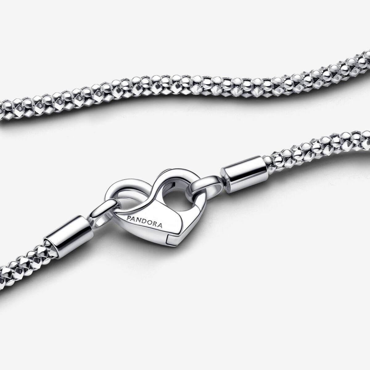 Maille Cloutée - Coeur - Argent - Collier Pandora