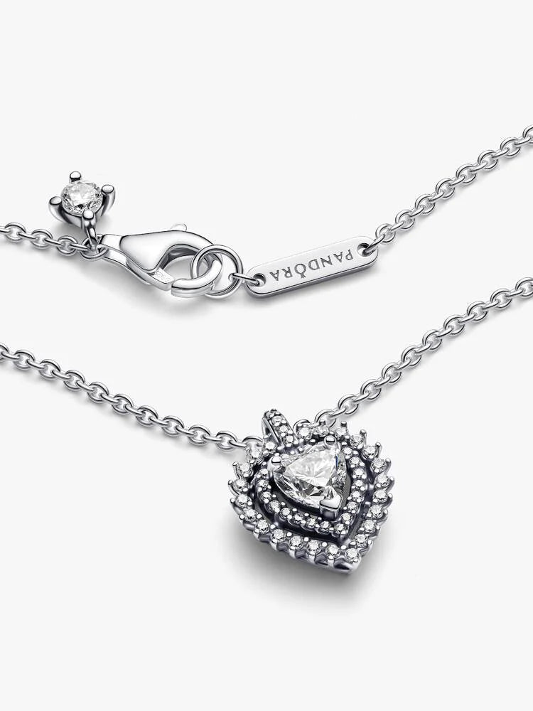 Pandora Kolye - Köpüklü Kalp Halo Kolye | 393099C01