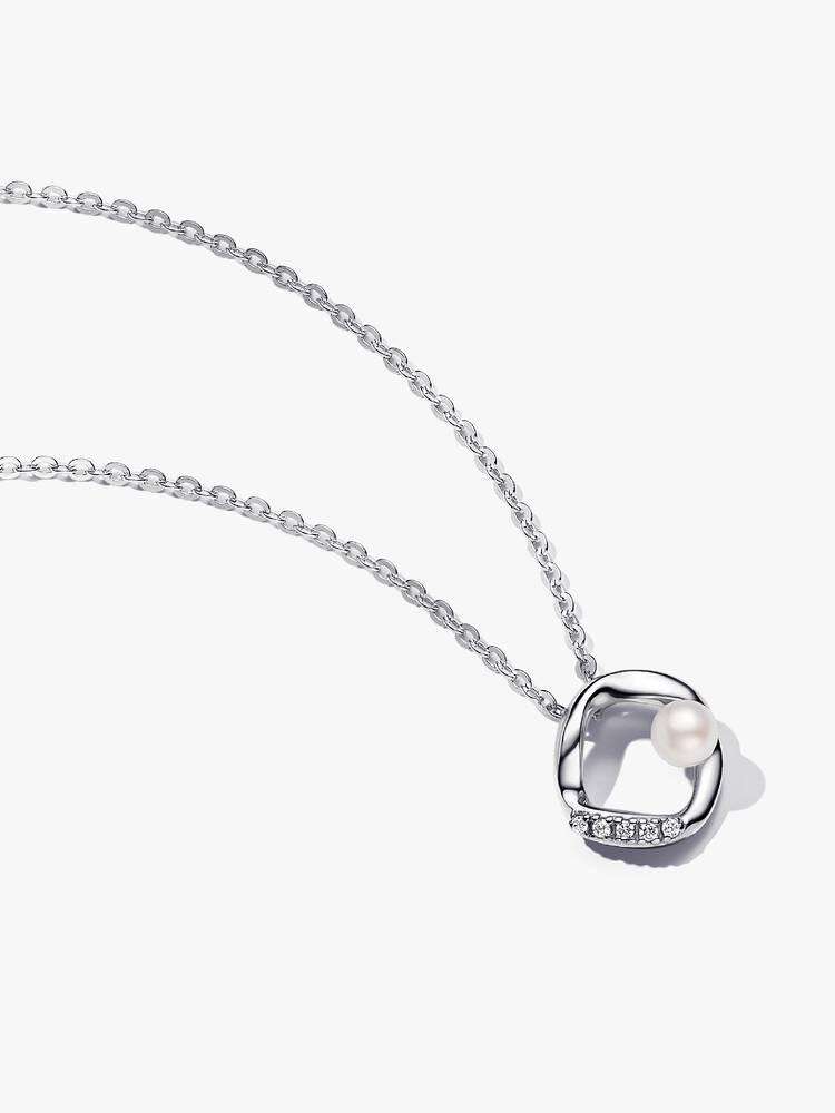 Colar Pandora - Círculo Pavé Orgânico e Pérola Cultivada de Água Doce Tratada | 393303C01