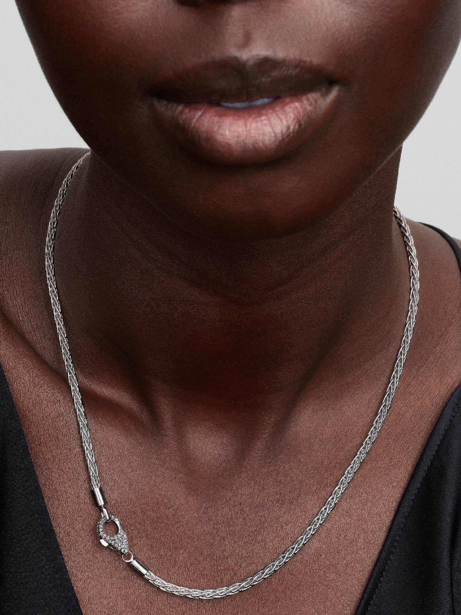 Pandora ketting - vossenstaart mesh pave-sluiting | 394463C01