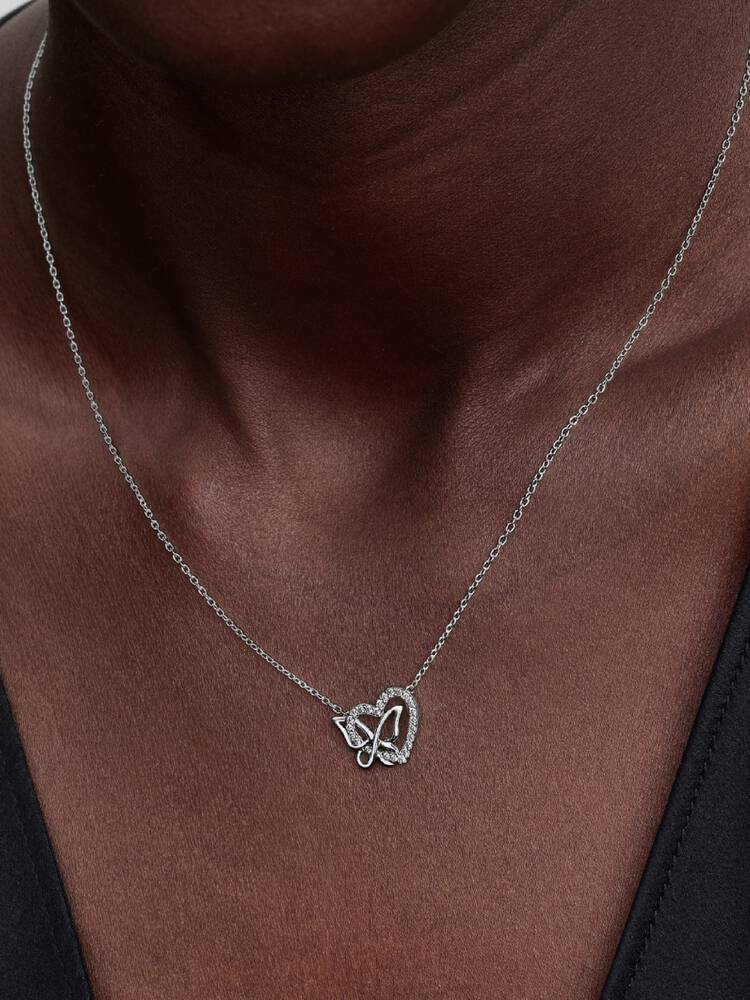 Collana Pandora - Ciondolo con cuore e farfalla intrecciati | 394477C01