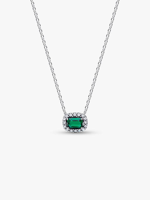 ネックレス Pandora シルバー925グリーンハローペンダント|アズリン 