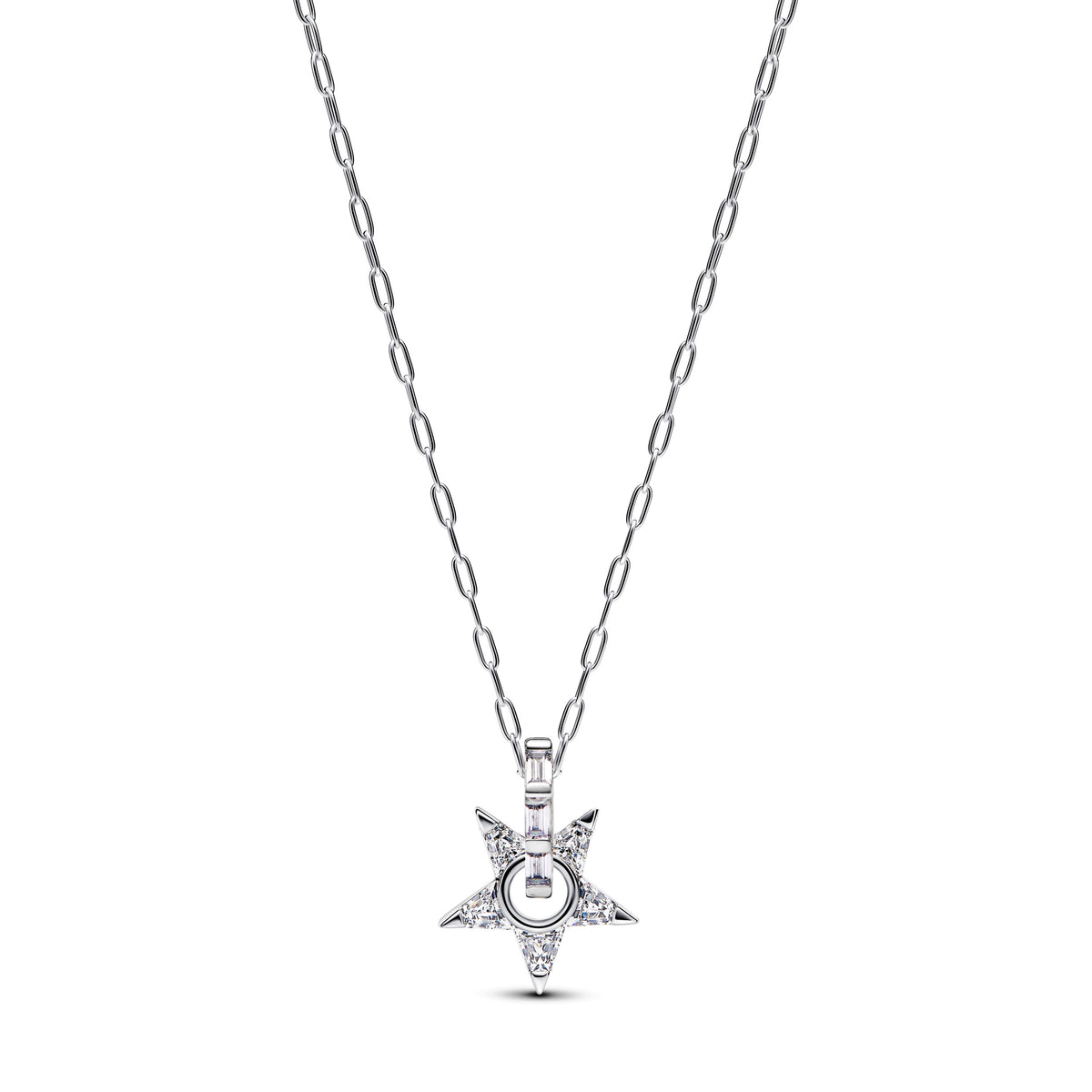Collier avec Pendentif Étoile Scintillante Ajourée Argent