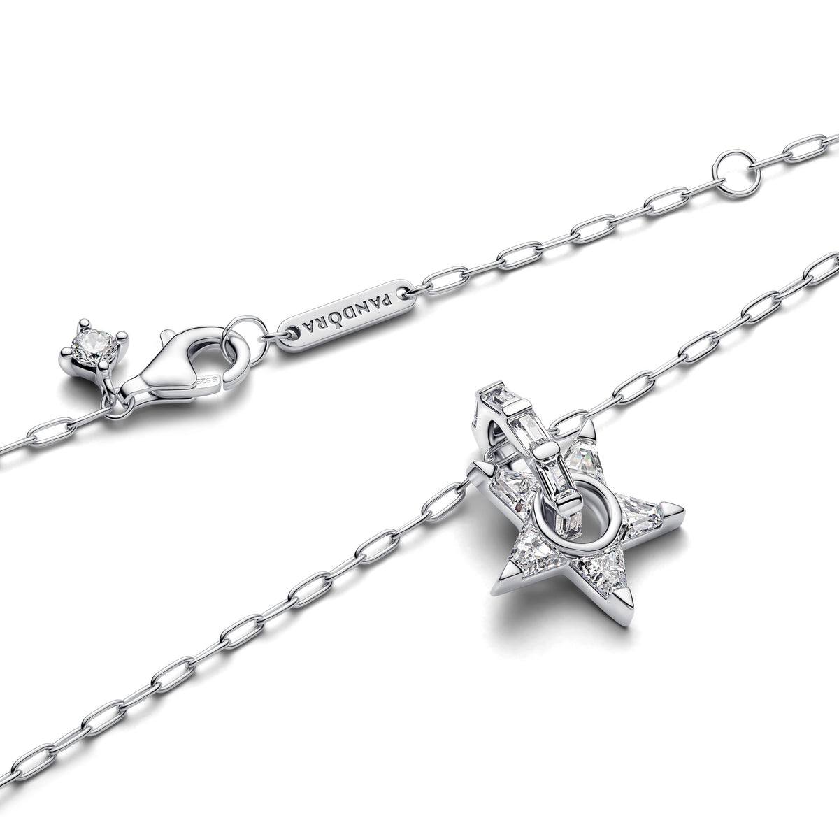Collier avec Pendentif Étoile Scintillante Ajourée Argent – vue 3