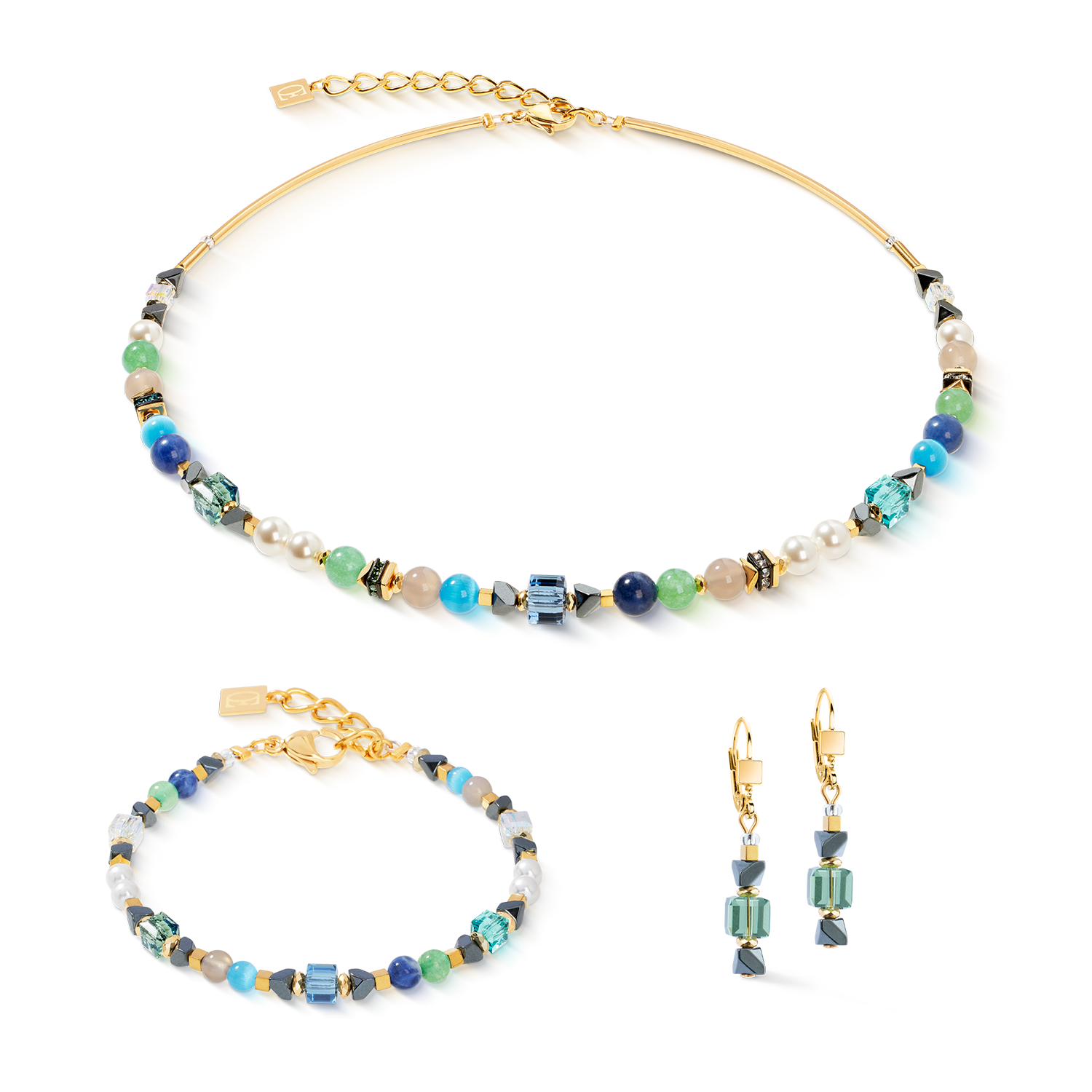 Necklace Cœur de Lion Pearl Edition Precious Shape Mix Green-Turquoise | 4243100506 - view 3