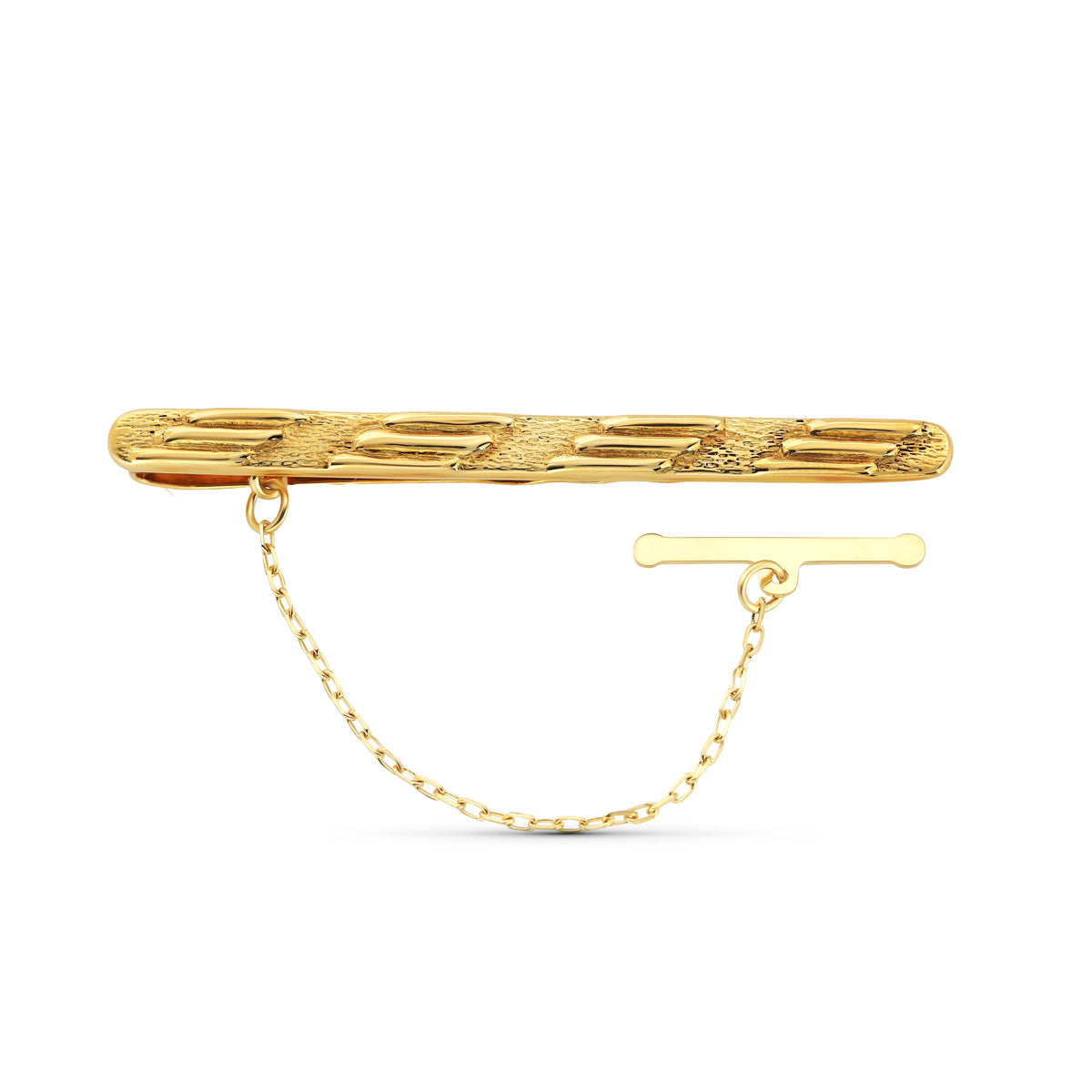 18K Tie Clip Tie Clip Gallons Matte and Shiny Yellow Gold