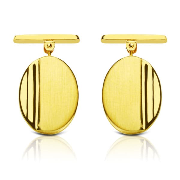 18K Altın Kol Düğmesi S 18X13 mm