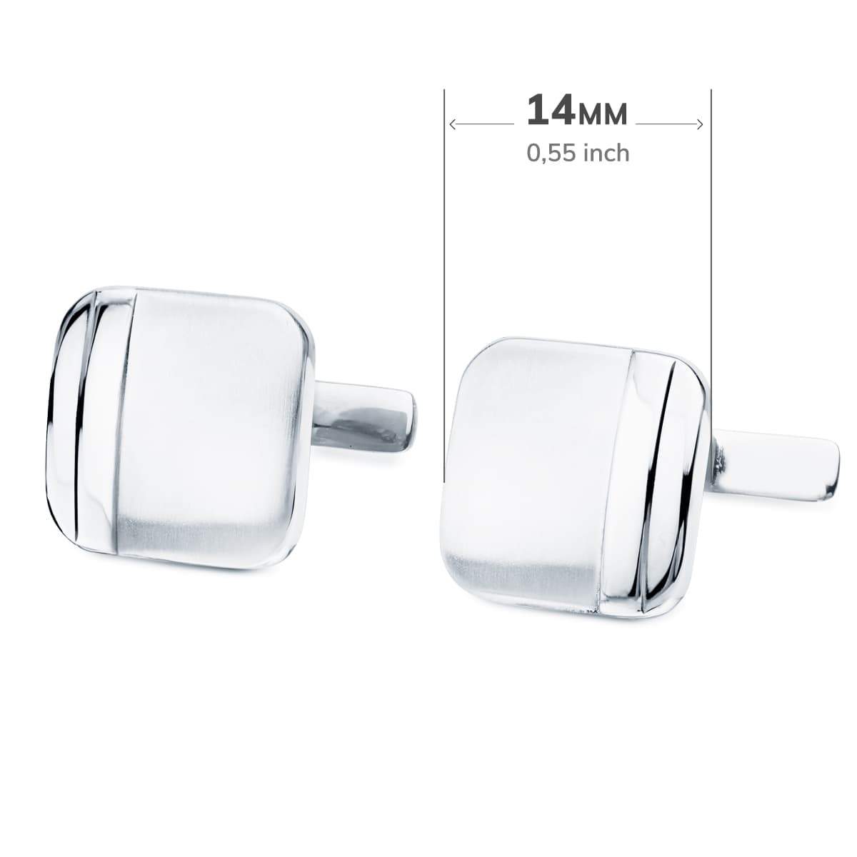 Abotoaduras 18K 14X14 mm