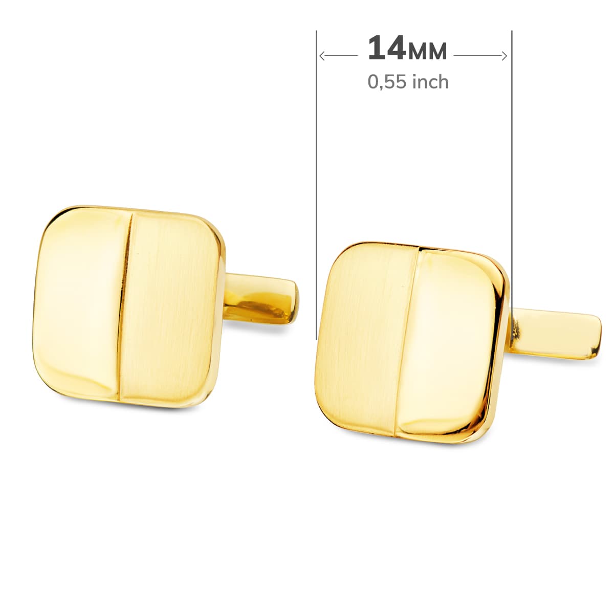 18K Kol Düğmesi 14X14 mm