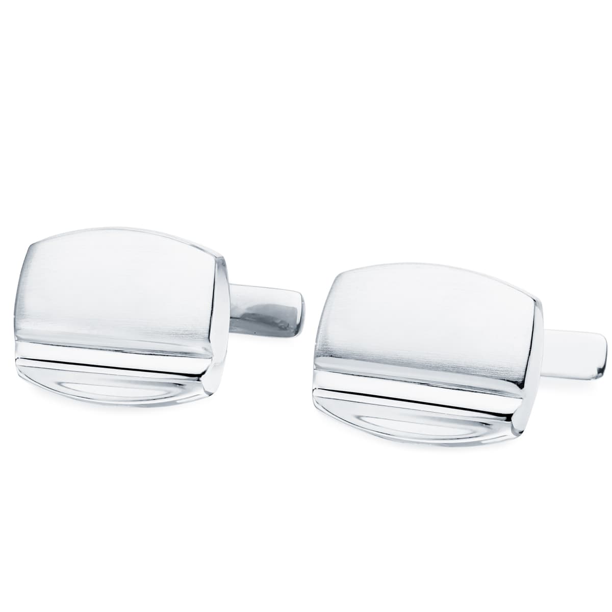 Abotoaduras em Ouro Branco 18K - Fecho Giratório 17X13 mm