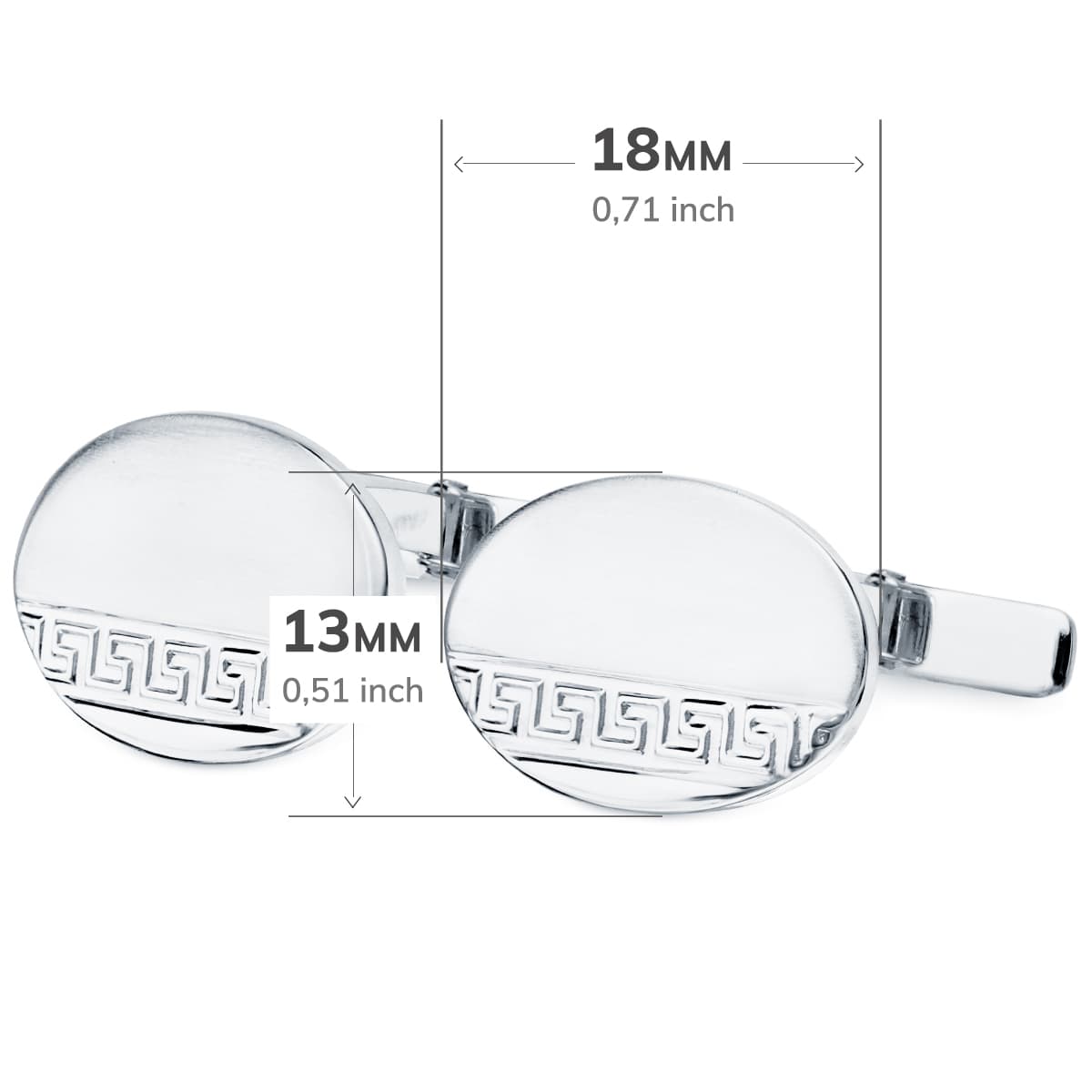 Abotoaduras 18K 18X13 mm