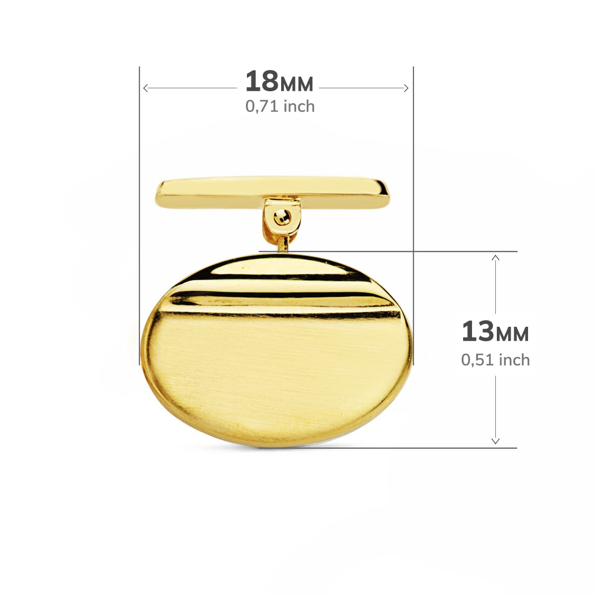 Butoni 18K 18X13 mm