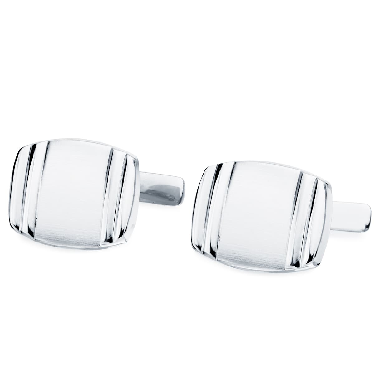 18K witgouden manchetknopen - Draaibare stoksluiting 17X13 mm