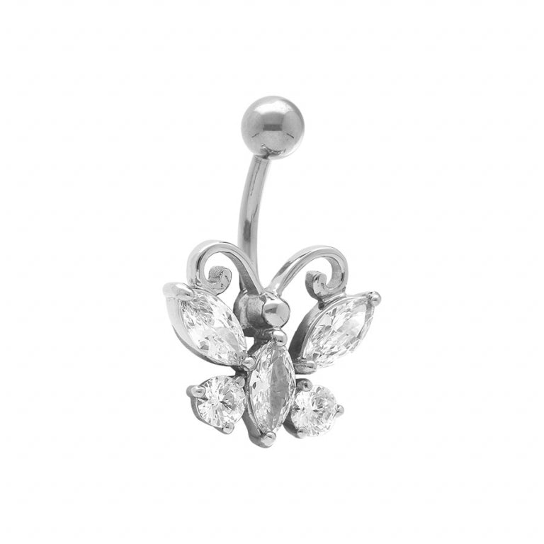 Butterfly Navel Piercing – Sølv Stål | Azulin