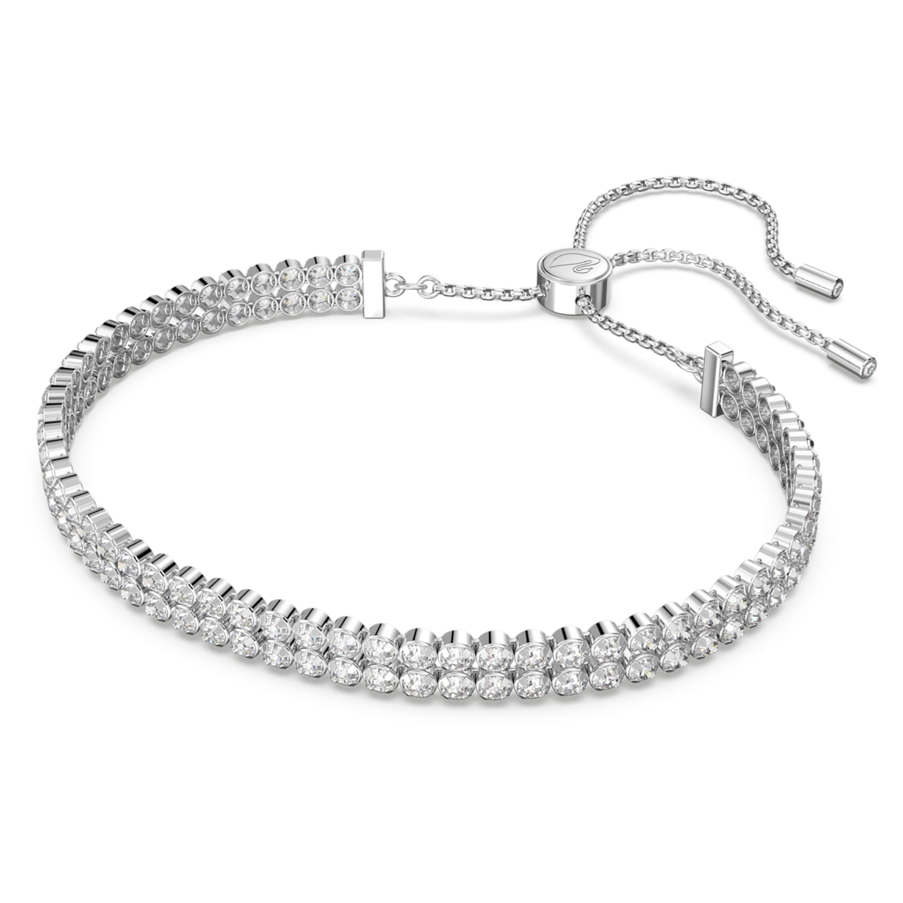 Subtle - White Silver - Bracelet - Swarovski