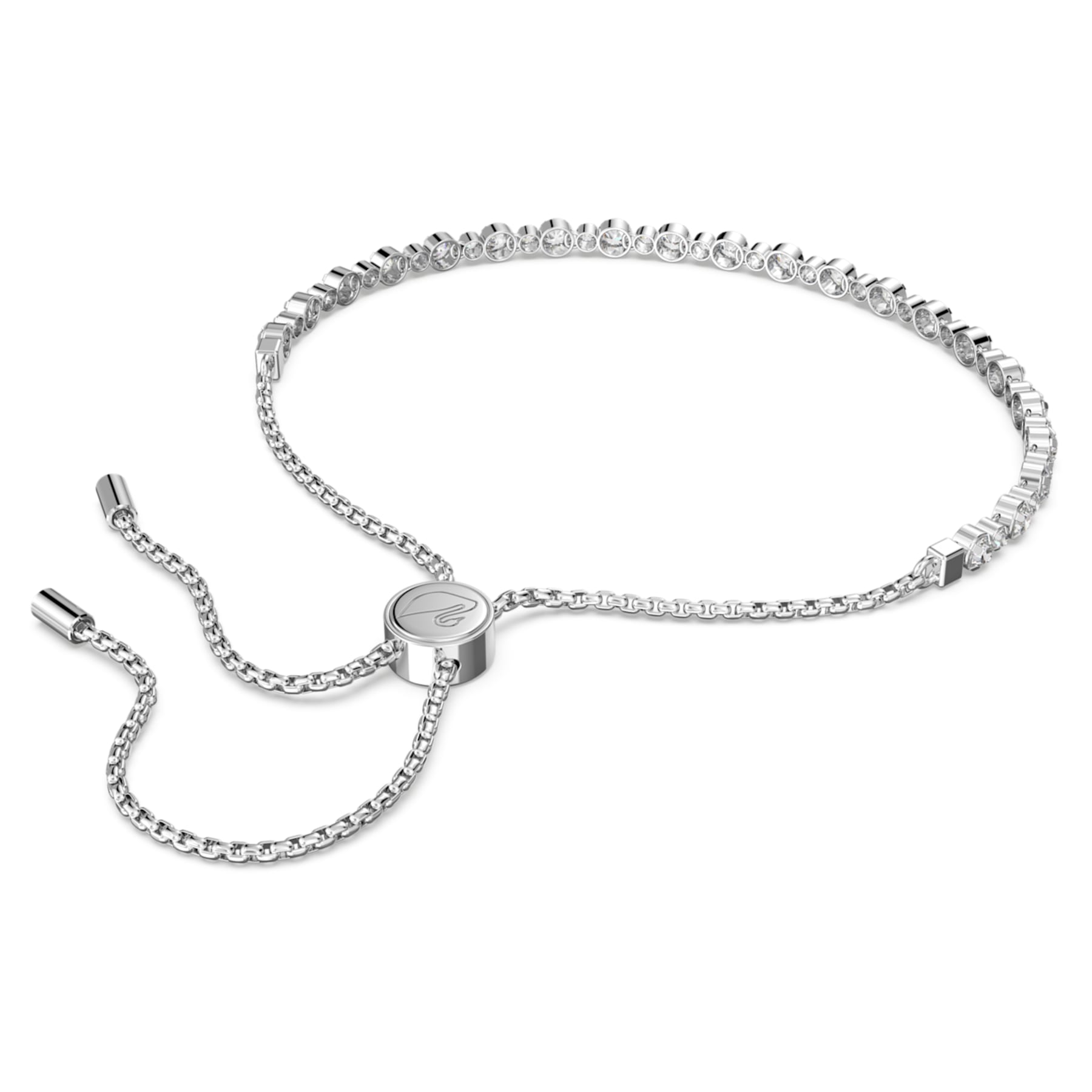 Dezent – ​​Weißes Silber – Armband – Swarovski
