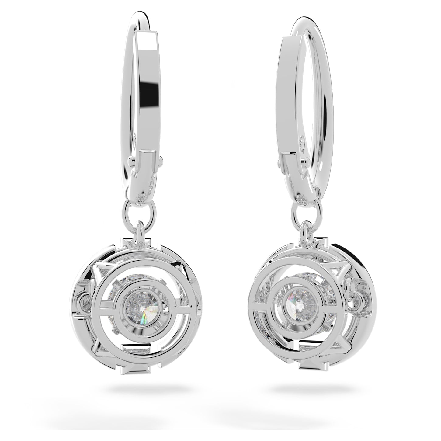 Sparkling Dance - White Silver - Earrings - Swarovski