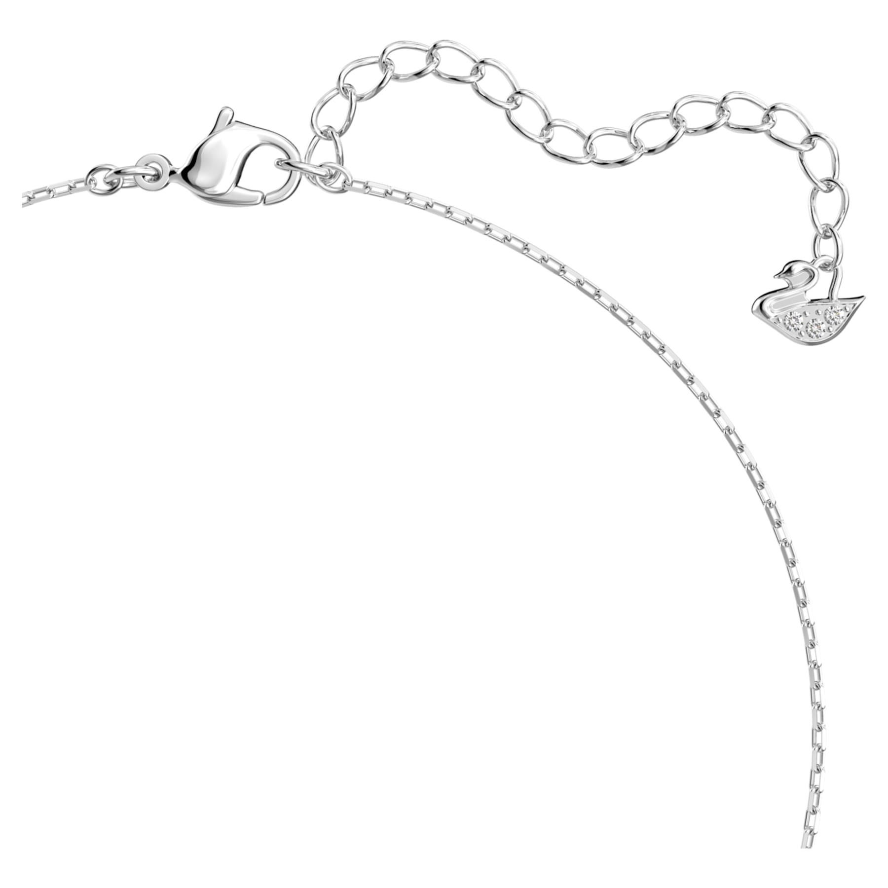 Attract - White Silver - Heart - Necklace - Swarovski