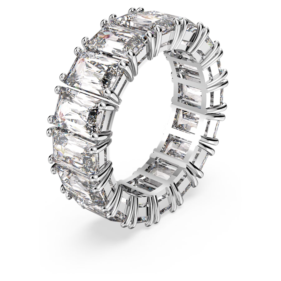 Vittore - White Silver - Rectangular - Ring - Swarovski