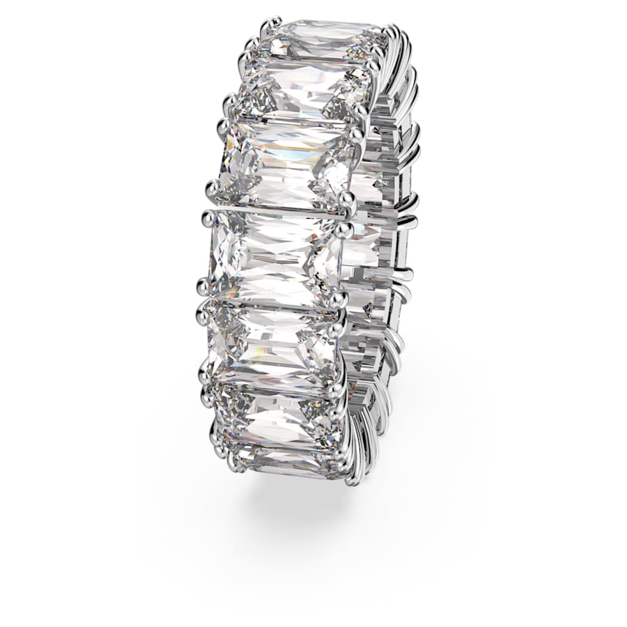 Vittore - White Silver - Rectangular - Ring - Swarovski