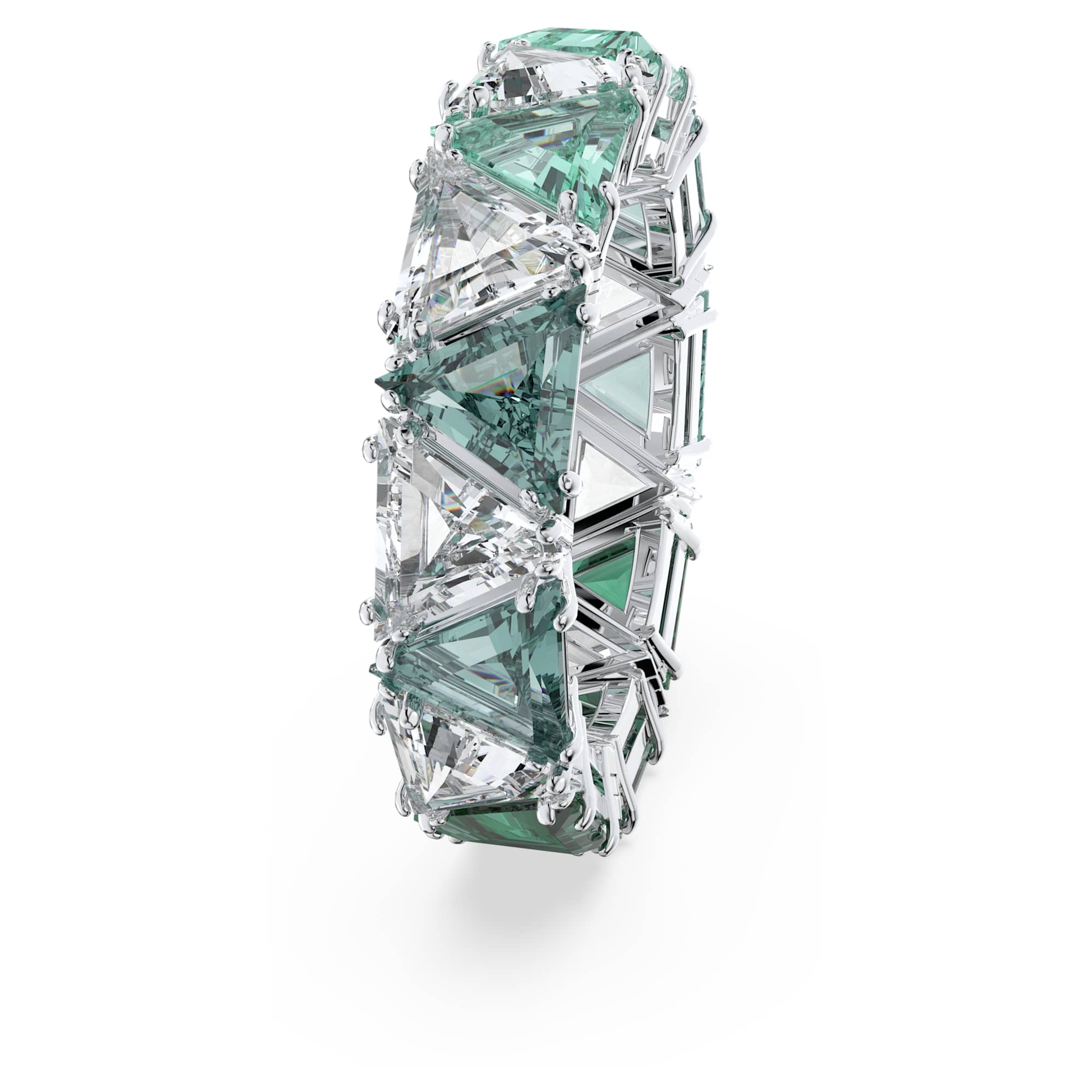 Matrix - Triangle - Vert Argenté - Bague - Swarovski