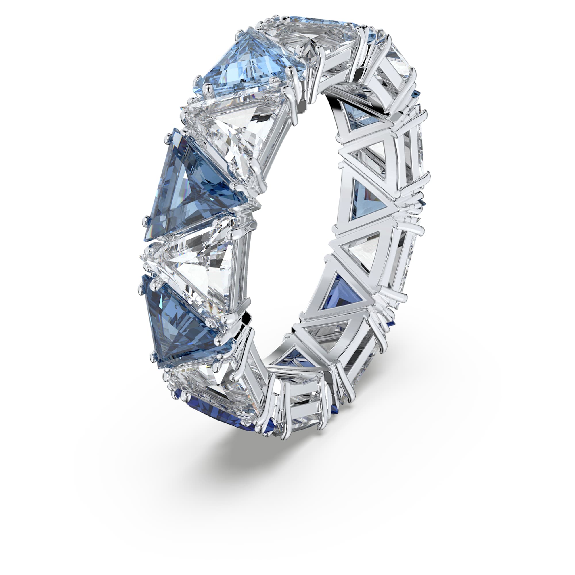 Matrix - Dreieck - Blaues Silber - Ring - Swarovski