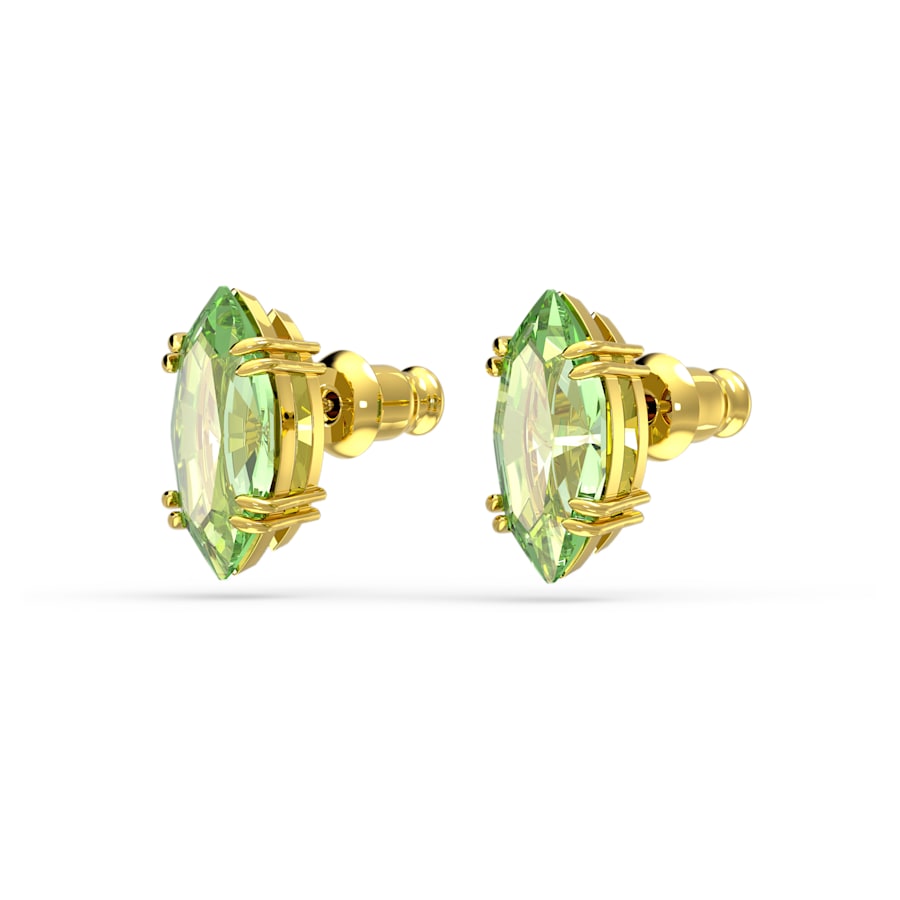 Gema - Golden Green - Stud Earrings - Swarovski