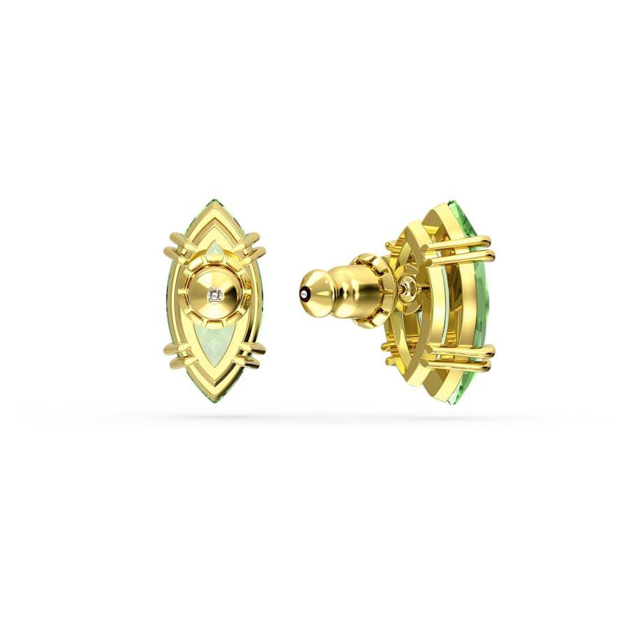 Gema - Golden Green - Stud Earrings - Swarovski