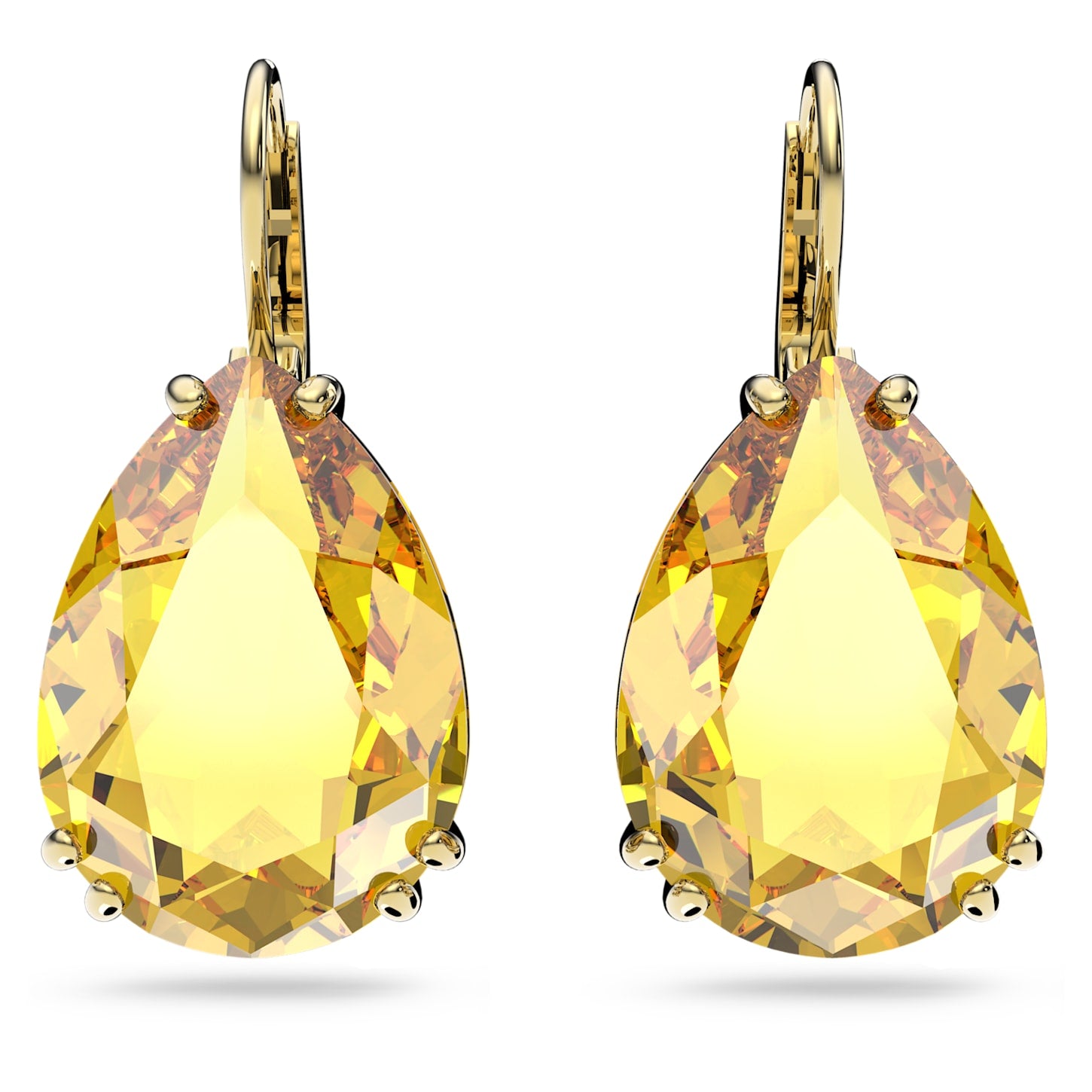 Millenia - Pear - Golden Yellow - Earrings - Swarovski