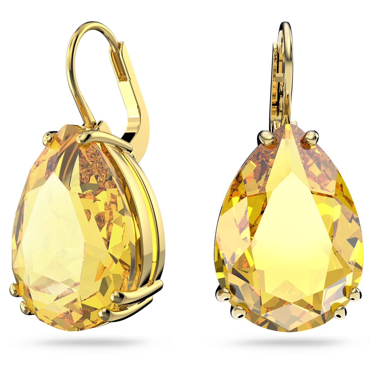Millenia - Pear - Golden Yellow - Earrings - Swarovski