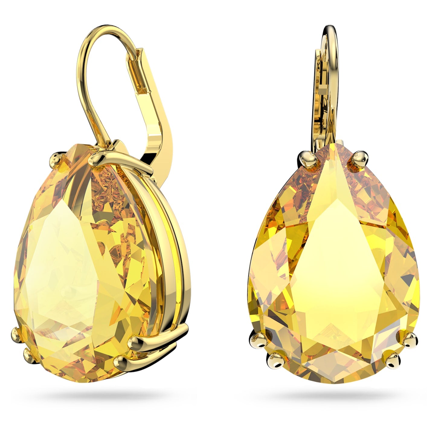 Millenia - Poire - Jaune Doré - Boucles d'oreilles - Swarovski